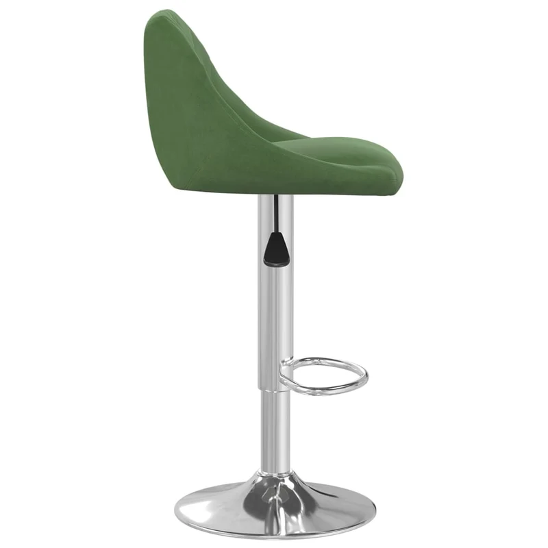 Lot de 2 tabourets de bar chaises hautes coutures en losange en velours vert foncé et acier DEC029891