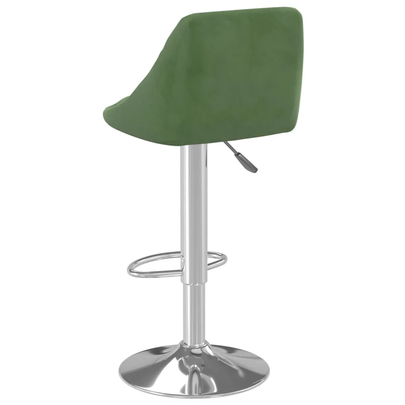 Lot de 2 tabourets de bar chaises hautes coutures en losange en velours vert foncé et acier DEC029891