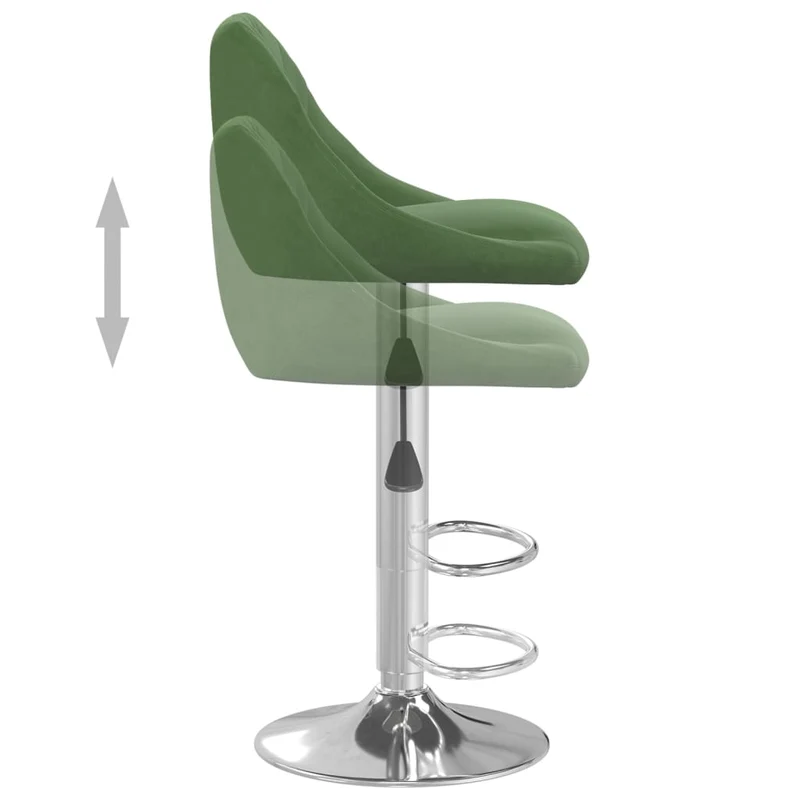 Lot de 2 tabourets de bar chaises hautes coutures en losange en velours vert foncé et acier DEC029891