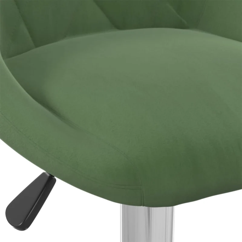 Lot de 2 tabourets de bar chaises hautes coutures en losange en velours vert foncé et acier DEC029891