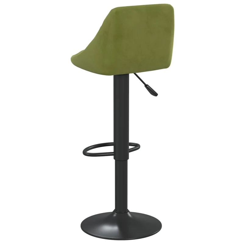 Lot de 2 tabourets de bar chaises hautes coutures en losange en velours vert clair cadre en acier DEC029885