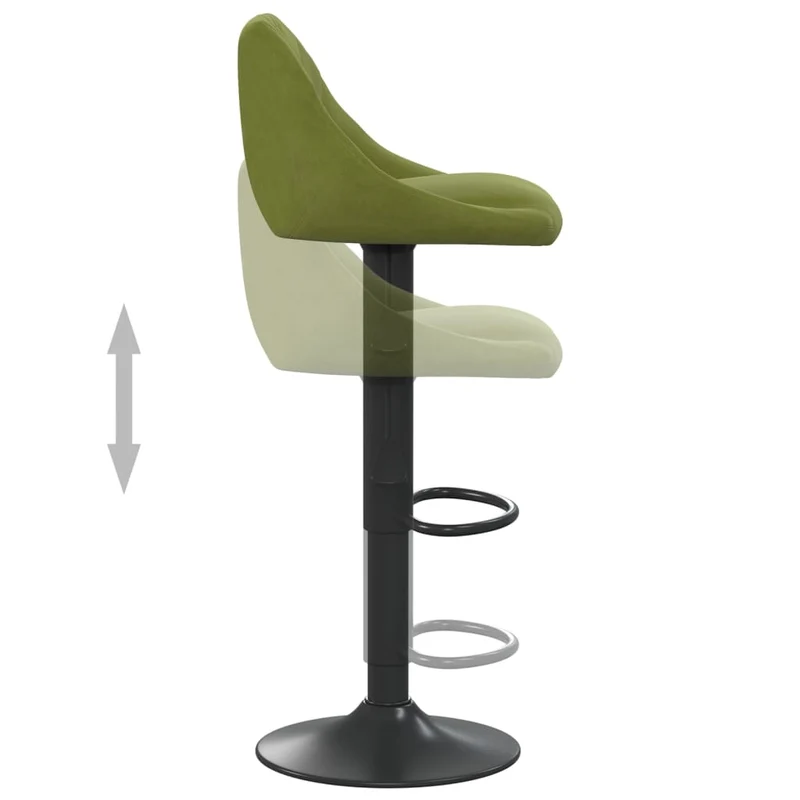 Lot de 2 tabourets de bar chaises hautes coutures en losange en velours vert clair cadre en acier DEC029885