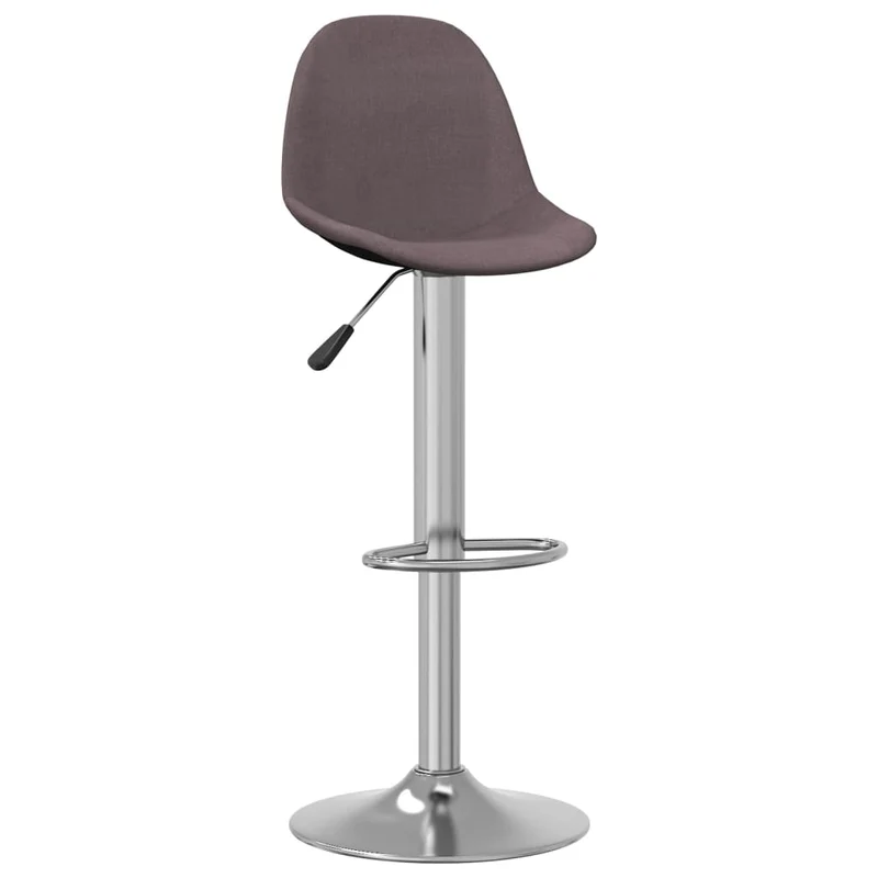 Lot de 2 tabourets de bar chaises hautes hauteur réglable en tissu taupe cadre en acier DEC029883