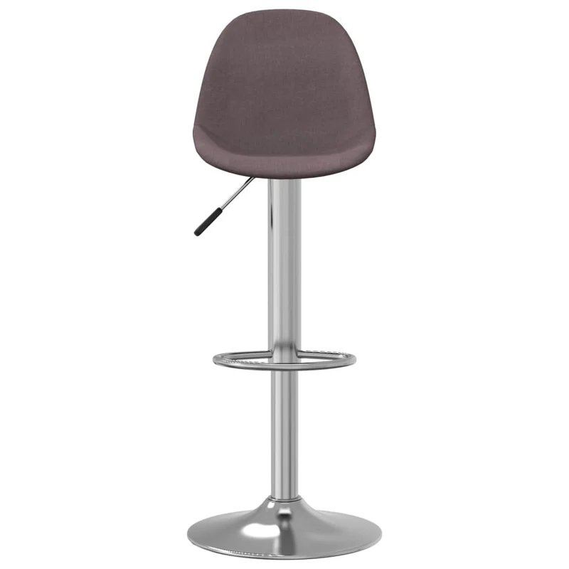 Lot de 2 tabourets de bar chaises hautes hauteur réglable en tissu taupe cadre en acier DEC029883