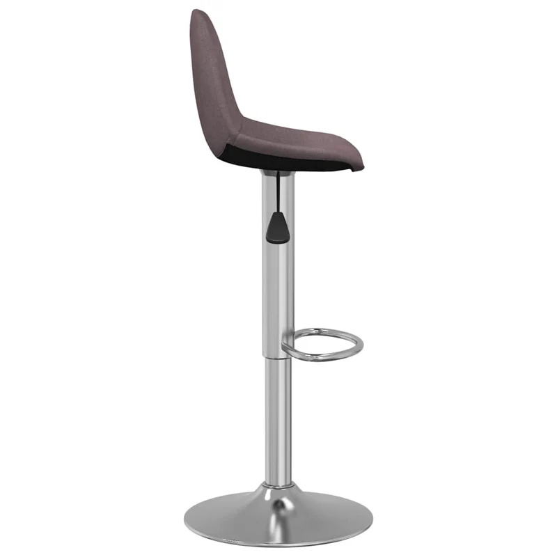 Lot de 2 tabourets de bar chaises hautes hauteur réglable en tissu taupe cadre en acier DEC029883