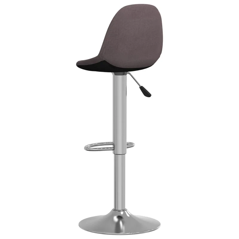 Lot de 2 tabourets de bar chaises hautes hauteur réglable en tissu taupe cadre en acier DEC029883