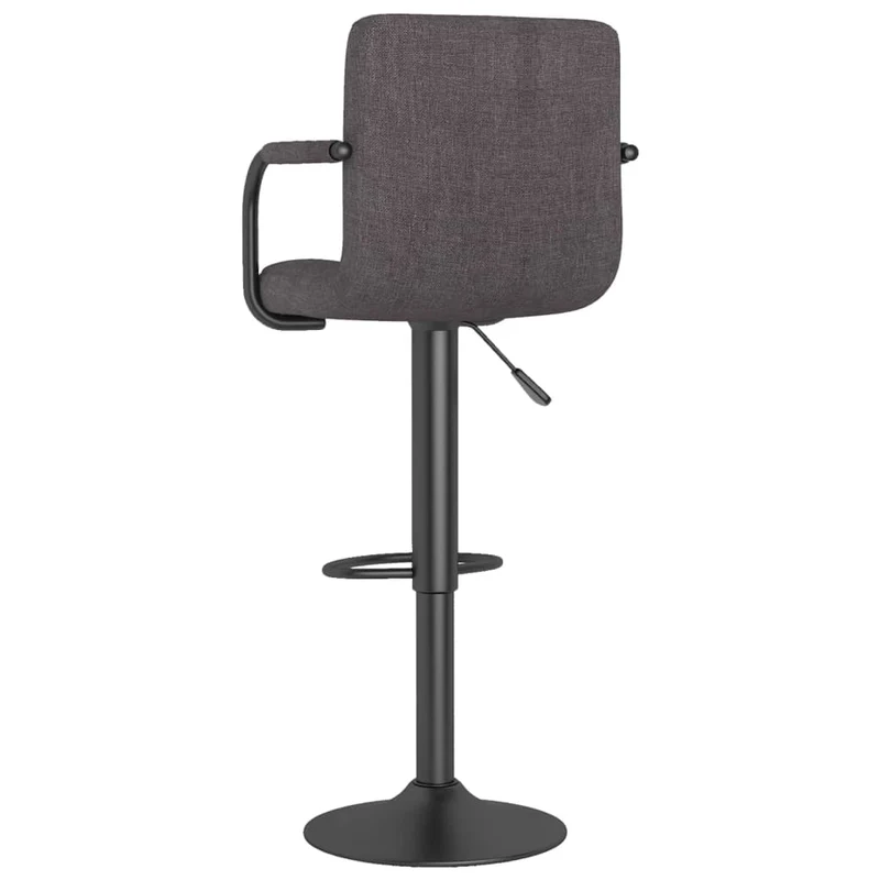 Lot de 2 tabourets de bar chaises hautes avec dossier et accoudoirs en tissu taupe et acier DEC029882