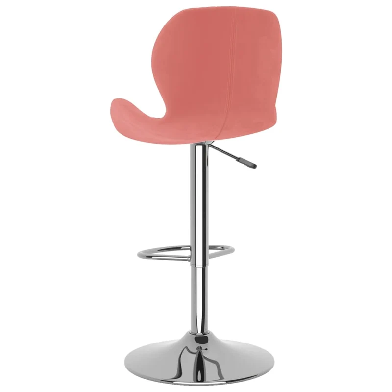 Lot de 2 tabourets de bar chaises hautes coutures en losange en velours rose cadre en acier DEC029845