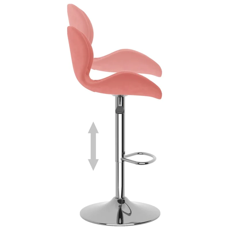 Lot de 2 tabourets de bar chaises hautes coutures en losange en velours rose cadre en acier DEC029845