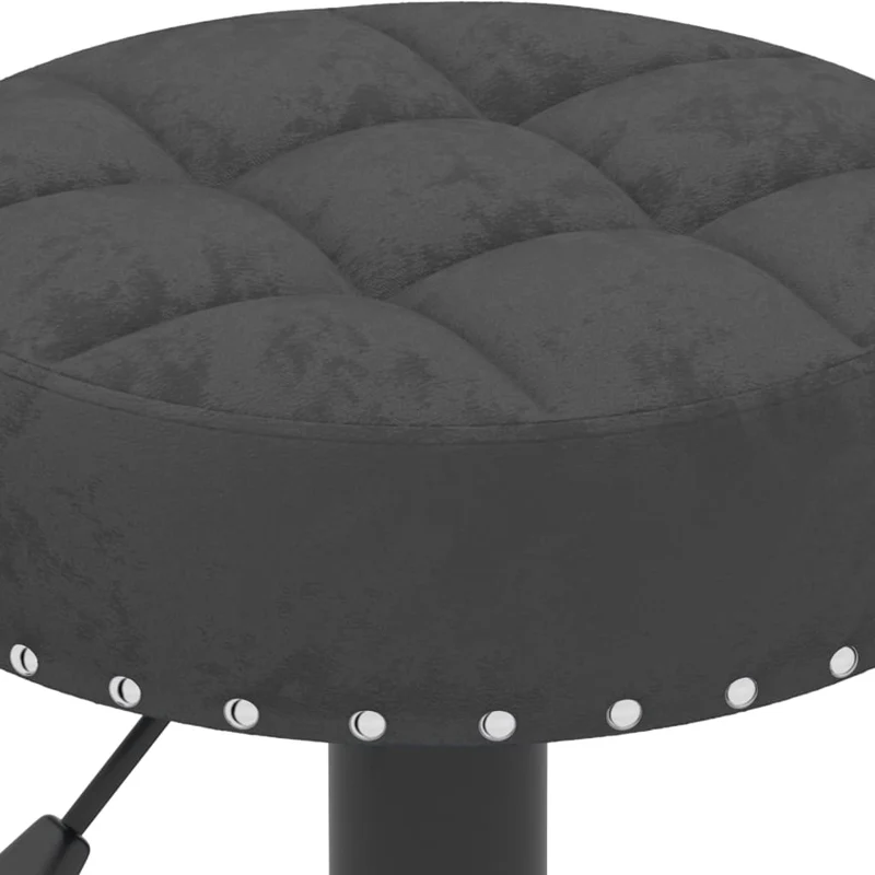 Lot de 2 tabourets de bar chaises hautes boutons décoratifs en velours noir et acier DEC029826
