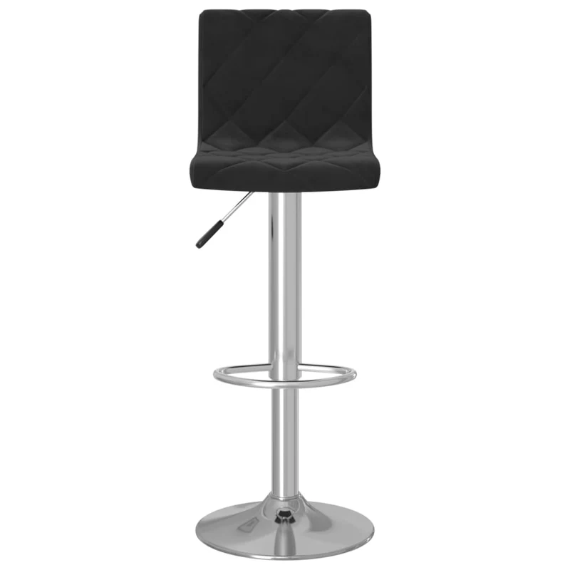 Lot de 2 tabourets de bar chaises hautes assise en losange en velours noir cadre en acier DEC029825