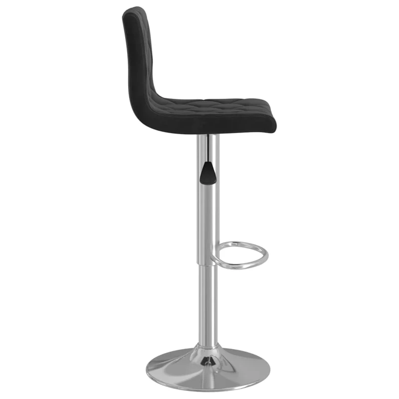 Lot de 2 tabourets de bar chaises hautes assise en losange en velours noir cadre en acier DEC029825