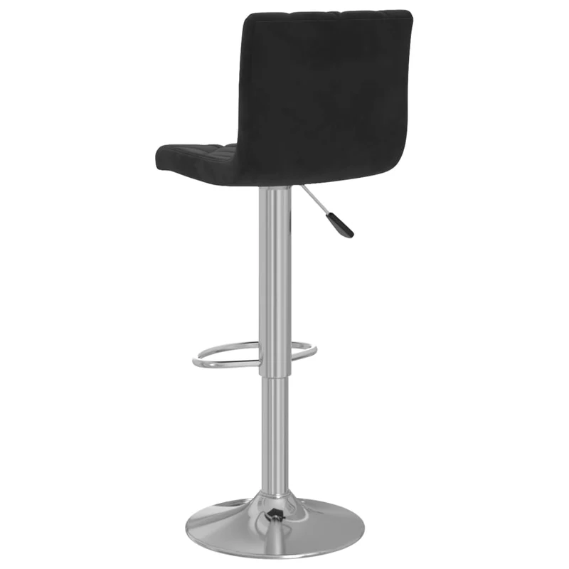 Lot de 2 tabourets de bar chaises hautes assise en losange en velours noir cadre en acier DEC029825