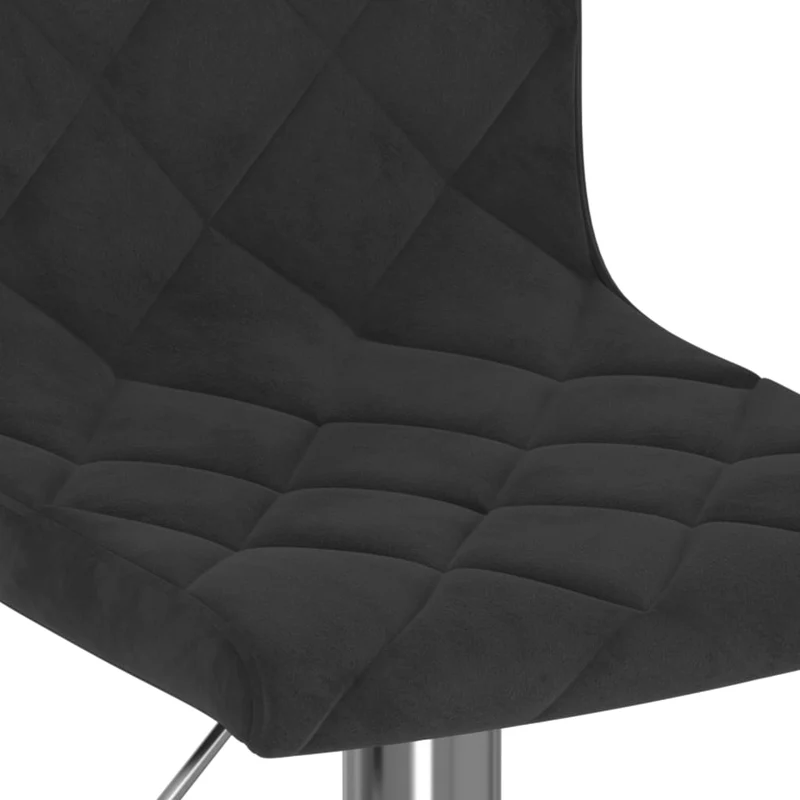 Lot de 2 tabourets de bar chaises hautes assise en losange en velours noir cadre en acier DEC029825