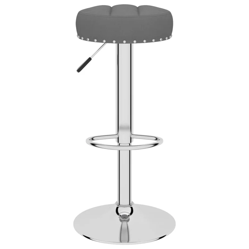 Lot de 2 tabourets de bar chaises hautes en tissu gris foncé boutons décoratifs cadre en acier DEC029709