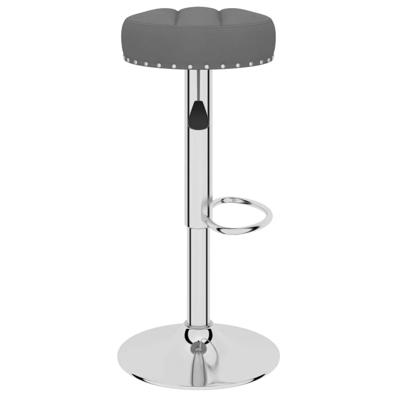 Lot de 2 tabourets de bar chaises hautes en tissu gris foncé boutons décoratifs cadre en acier DEC029709
