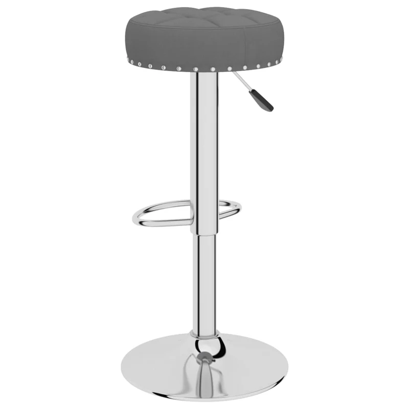 Lot de 2 tabourets de bar chaises hautes en tissu gris foncé boutons décoratifs cadre en acier DEC029709