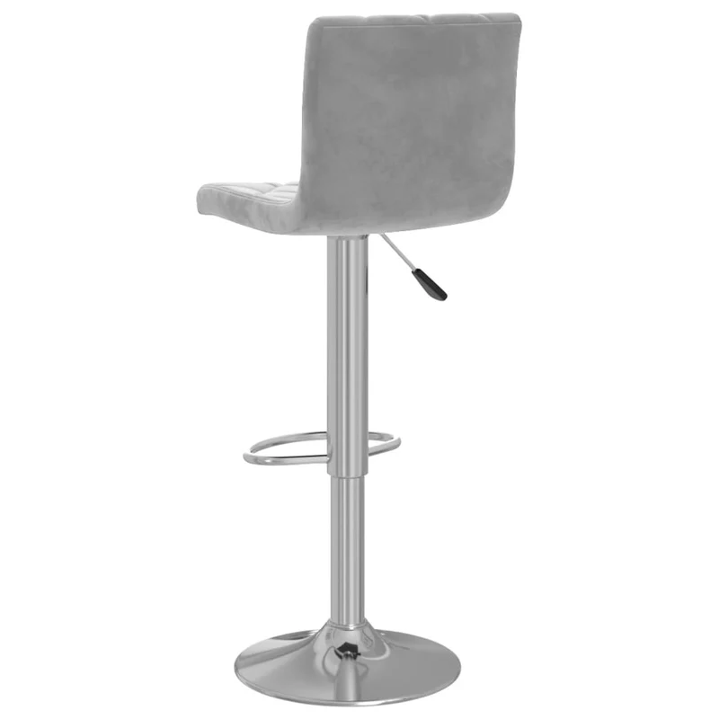 Lot de 2 tabourets de bar chaises hautes coutures en losange en velours gris clair cadre en acier DEC029693