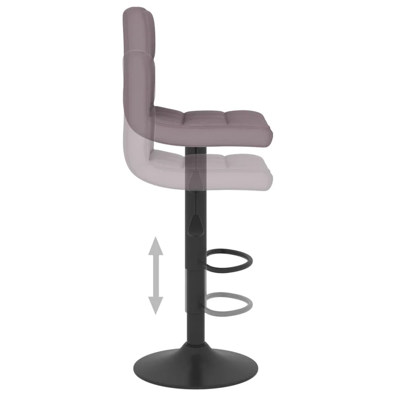 Tabouret de bar x1 chaise haute en tissu taupe cadre en acier noir DEC029559