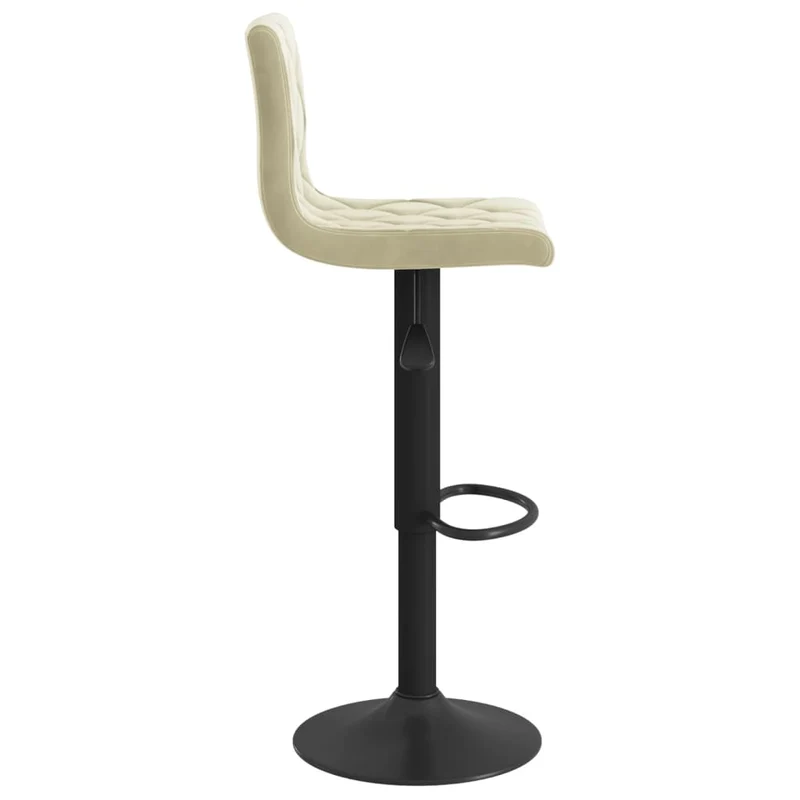 Lot de 2 tabourets de bar chaises hautes en velours crème adre en acier noir DEC029671