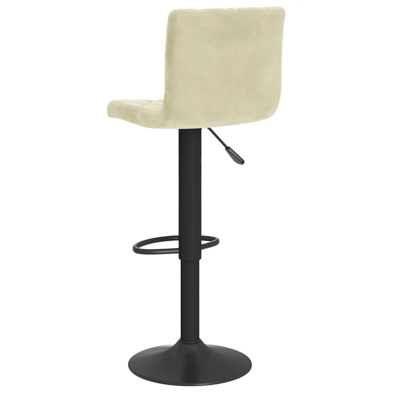 Lot de 2 tabourets de bar chaises hautes en velours crème adre en acier noir DEC029671