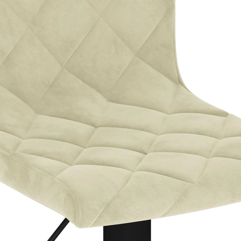 Lot de 2 tabourets de bar chaises hautes en velours crème adre en acier noir DEC029671