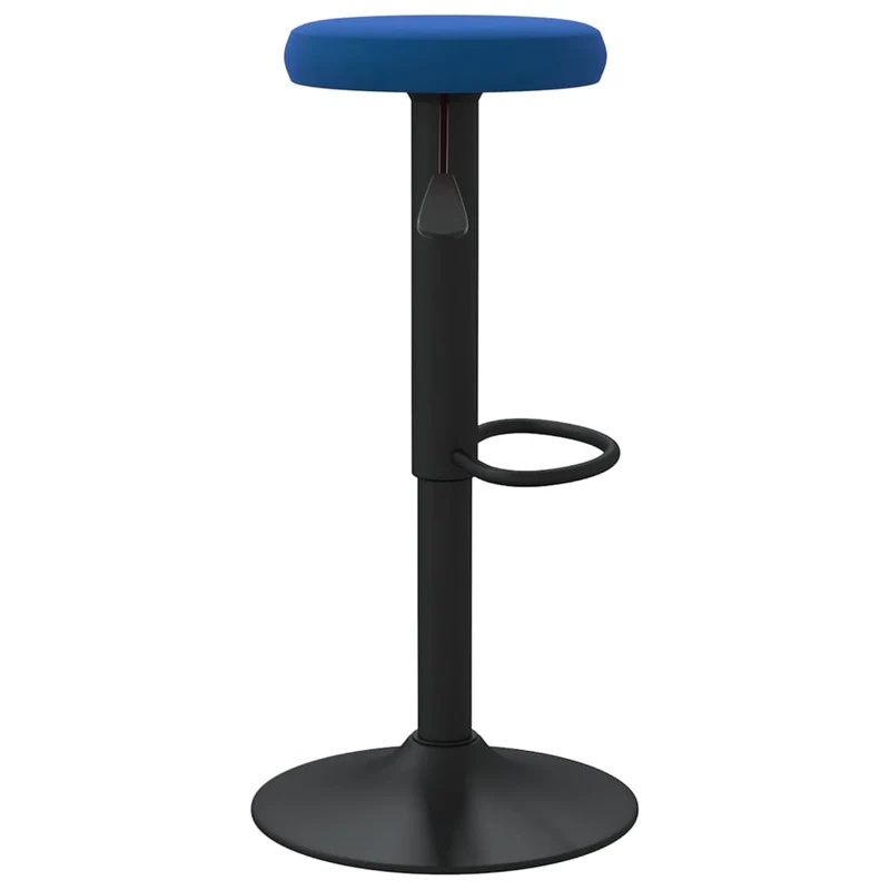 Lot de 2 tabourets de bar chaises hautes hauteur réglable en velours bleu et aier noir DEC029633