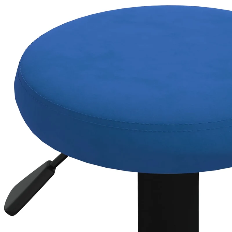 Lot de 2 tabourets de bar chaises hautes hauteur réglable en velours bleu et aier noir DEC029633