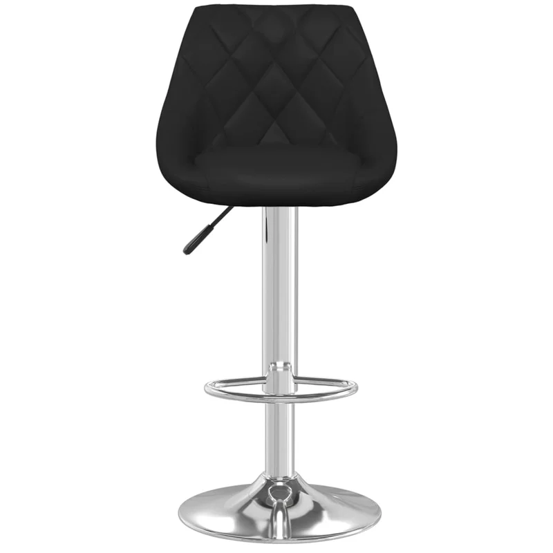 Tabouret de bar x1 chaise haute coutures losange en PVC noir DEC029524