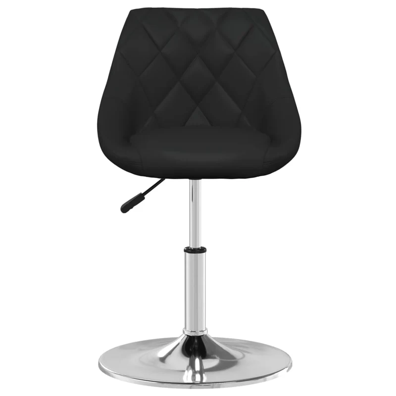 Tabouret de bar x1 chaise haute coutures en losange en PVC noir cadre en acier DEC029520