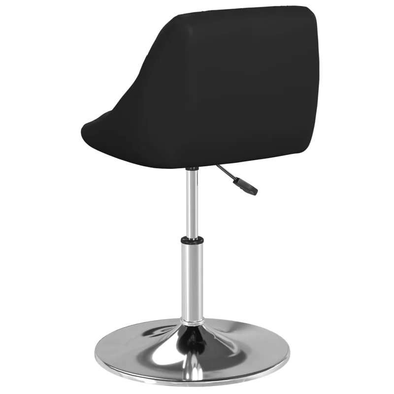 Tabouret de bar x1 chaise haute coutures en losange en PVC noir cadre en acier DEC029520
