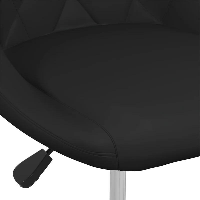 Tabouret de bar x1 chaise haute coutures en losange en PVC noir cadre en acier DEC029520