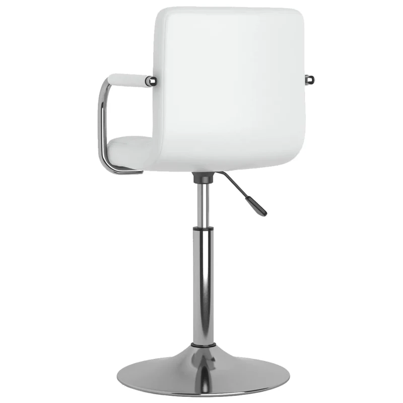 Tabouret de bar x1 chaise haute avec dossier et accoudoirs en PVC blanc et acier DEC029446