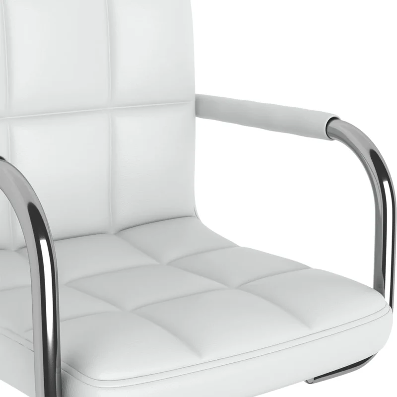 Tabouret de bar x1 chaise haute avec dossier et accoudoirs en PVC blanc et acier DEC029446