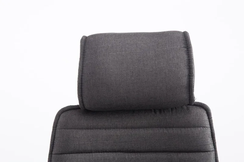 Fauteuil de bureau hauteur réglable pivotant mécanisme de bascule tissu gris foncé et métal chromé 10_0002625