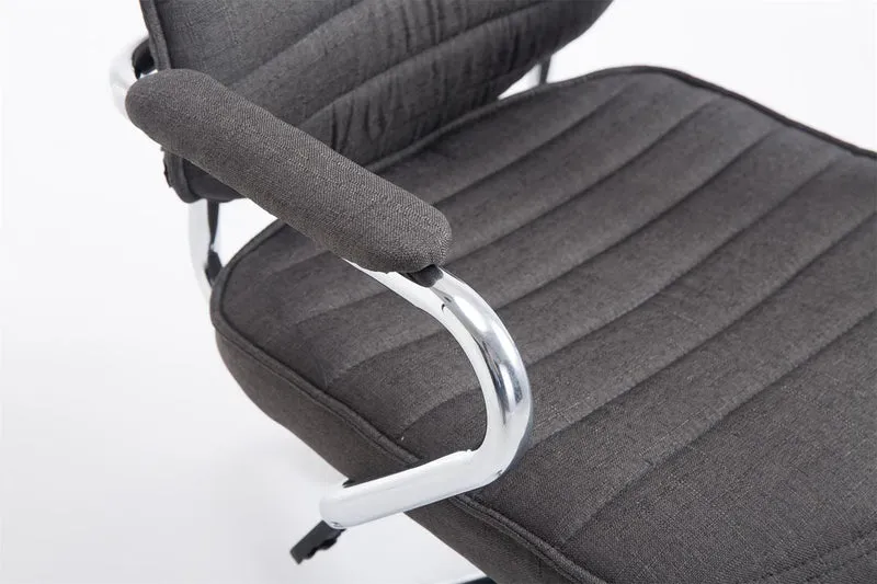 Fauteuil de bureau hauteur réglable pivotant mécanisme de bascule tissu gris foncé et métal chromé 10_0002625