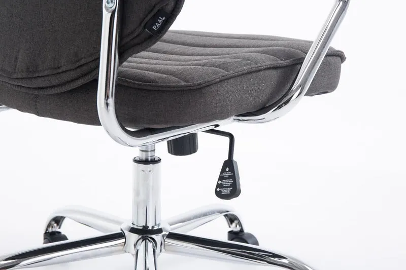 Fauteuil de bureau hauteur réglable pivotant mécanisme de bascule tissu gris foncé et métal chromé 10_0002625