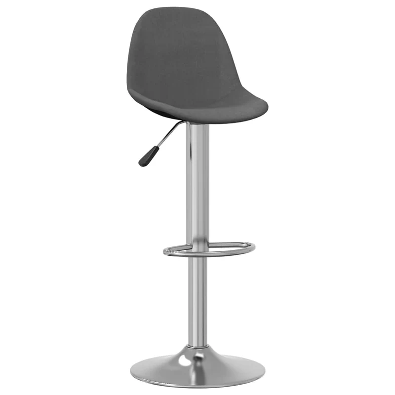 Lot de 2 tabourets de bar chaises hautes avec repose-pieds en tissu gris foncé et acier DEC029708