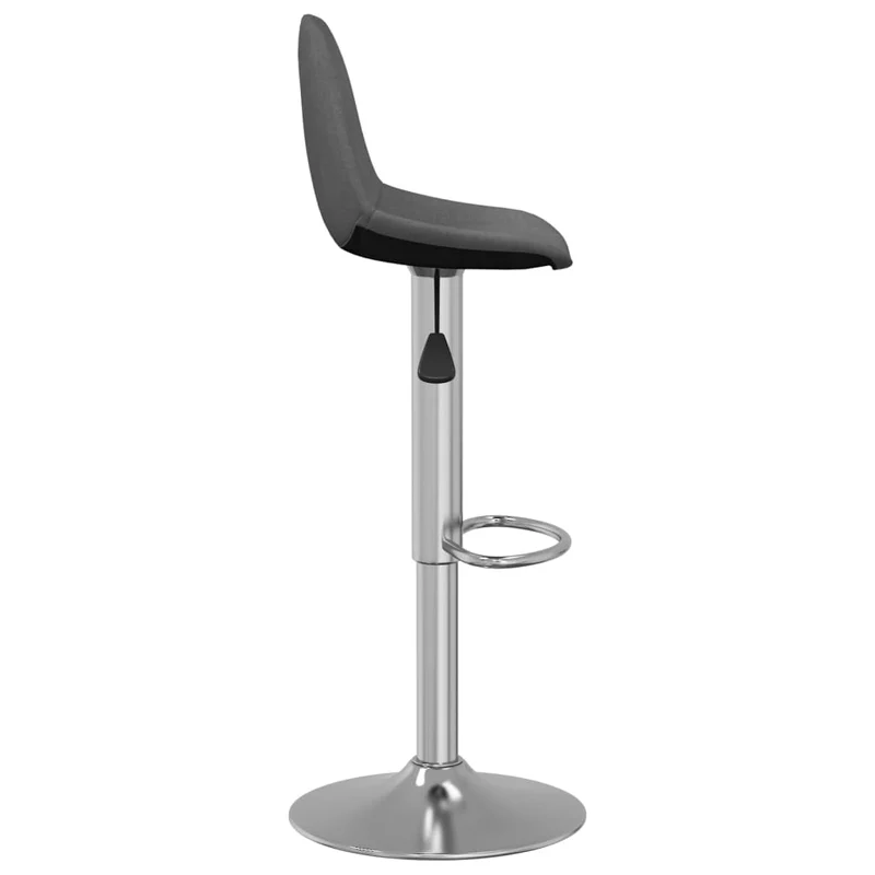 Lot de 2 tabourets de bar chaises hautes avec repose-pieds en tissu gris foncé et acier DEC029708