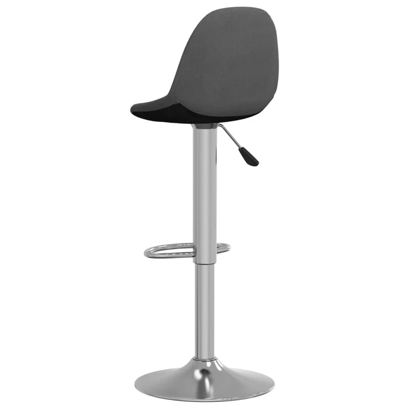 Lot de 2 tabourets de bar chaises hautes avec repose-pieds en tissu gris foncé et acier DEC029708