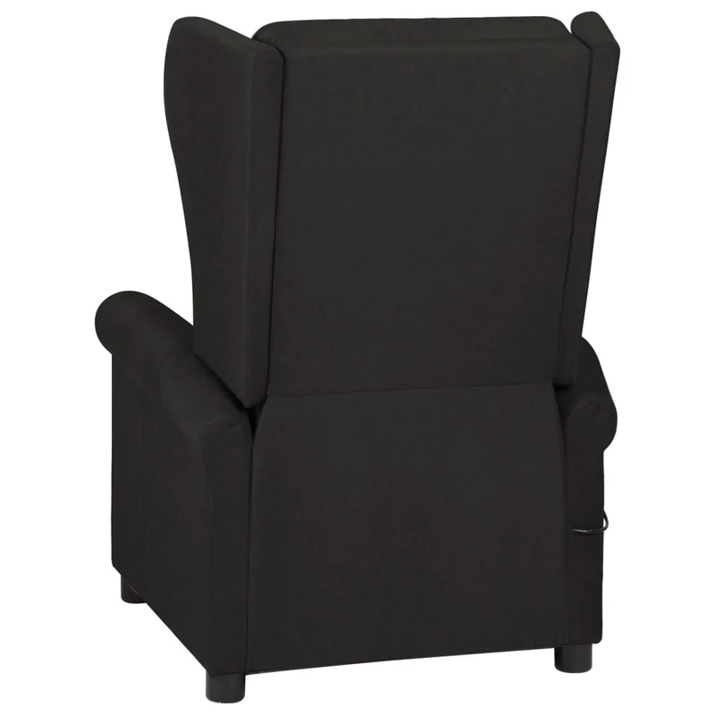 Fauteuil de relaxation avec fonction massage inclinaison manuelle en tissu noir DEC029251