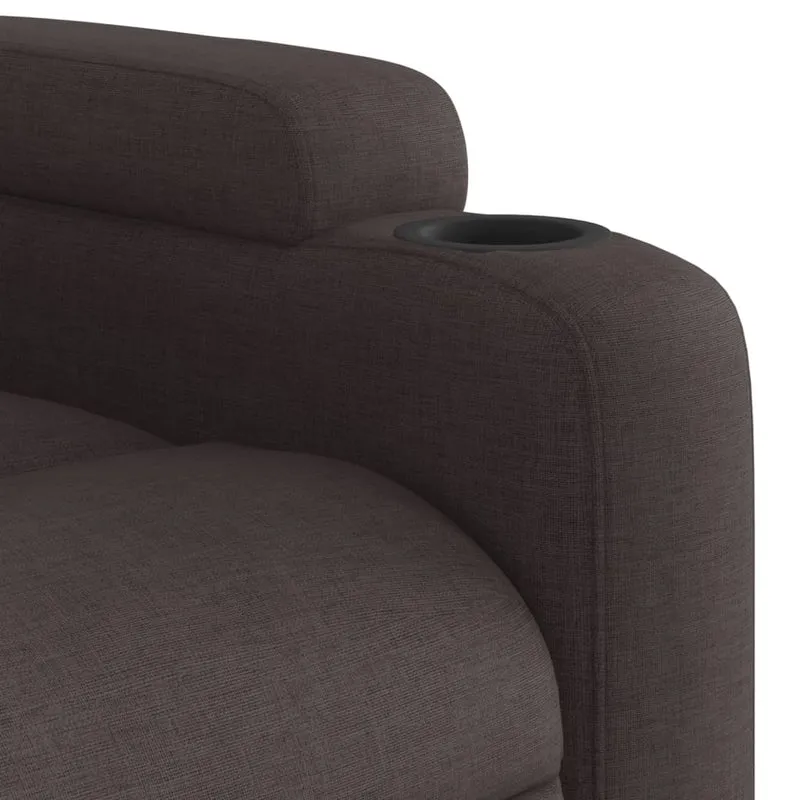 Fauteuil relax TV rembourrage confortable fonction d'inclinaison manuelle en tissu marron foncé DEC028015