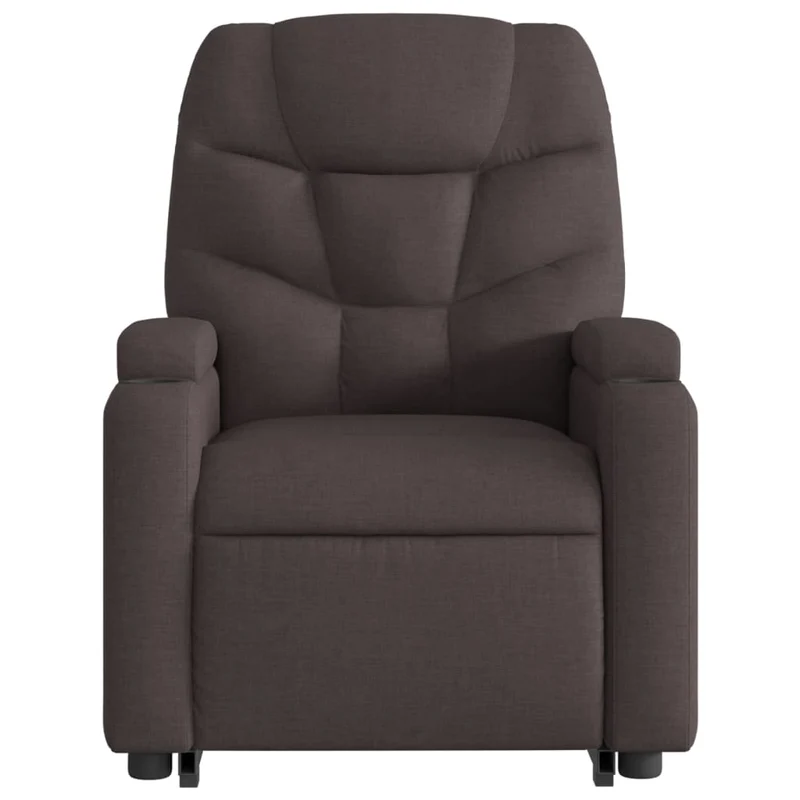 Fauteuil relax TV rembourrage confortable fonction de levage électrique en tissu marron foncé DEC028011