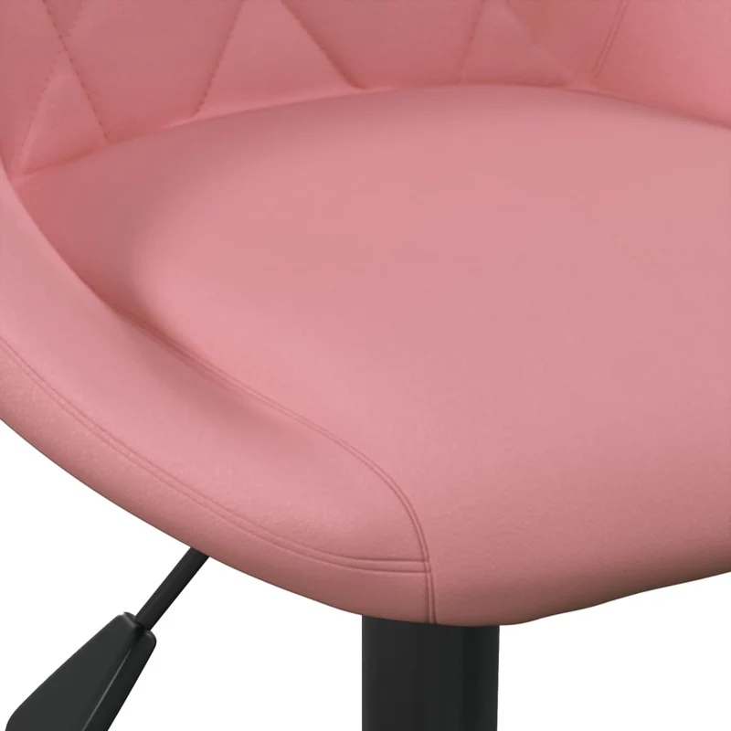 Lot de 2 tabourets de bar chaises hautes en velours rose coutures losange et acier noir DEC029841