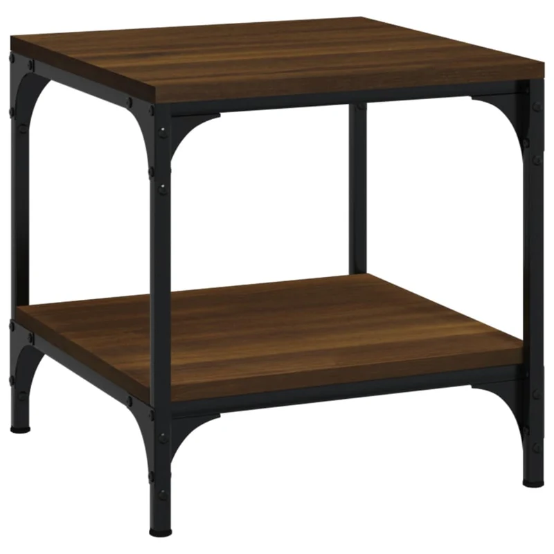 Lot de 2 tables d'appoint 40 x 40 x 40 cm en bois ingénierie couleur chêne marron DEC031307