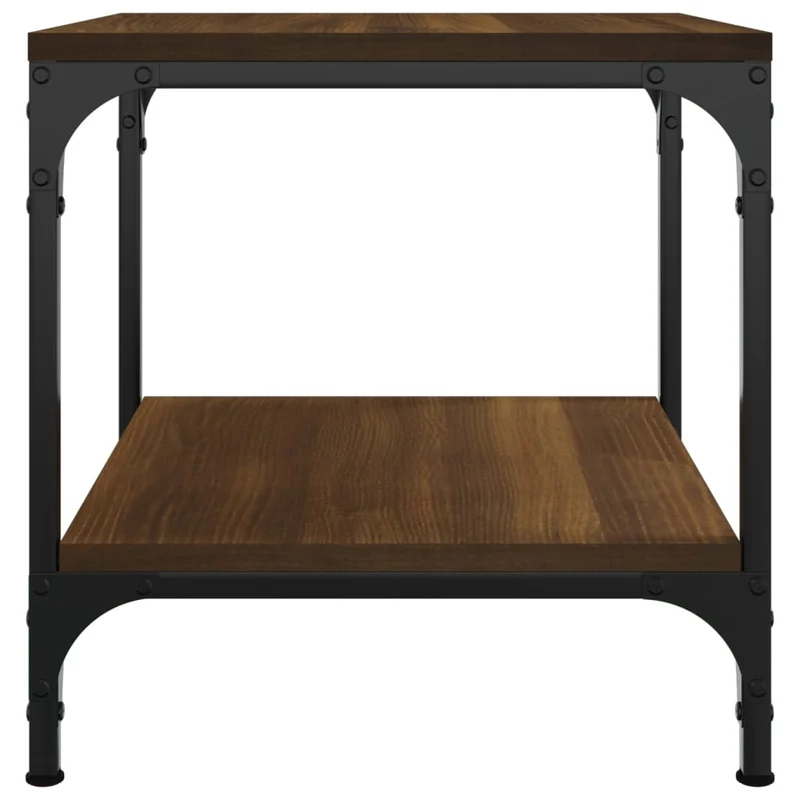 Lot de 2 tables d'appoint 40 x 40 x 40 cm en bois ingénierie couleur chêne marron DEC031307