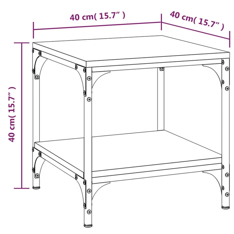 Lot de 2 tables d'appoint 40 x 40 x 40 cm en bois ingénierie couleur chêne marron DEC031307