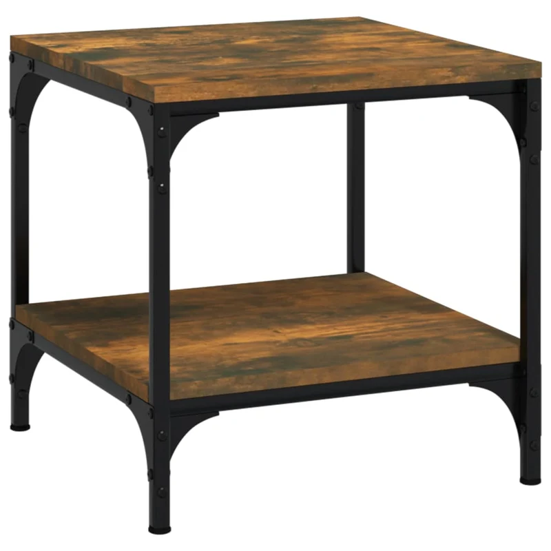 Lot de 2 tables d'appoint 40 x 40 x 40 cm bois d'ingénierie couleur chêne fumé DEC031304