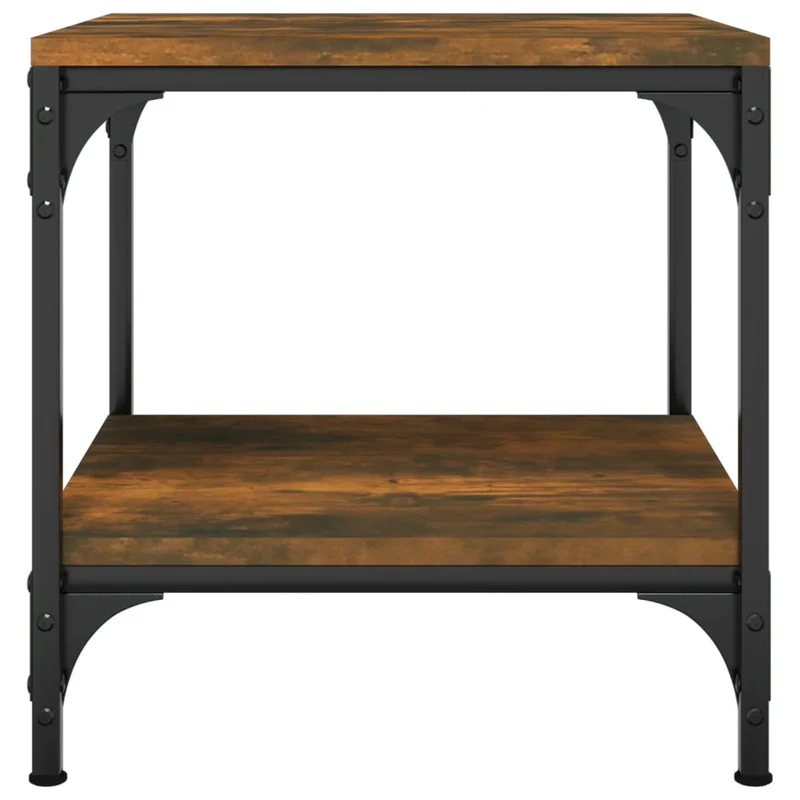 Lot de 2 tables d'appoint 40 x 40 x 40 cm bois d'ingénierie couleur chêne fumé DEC031304