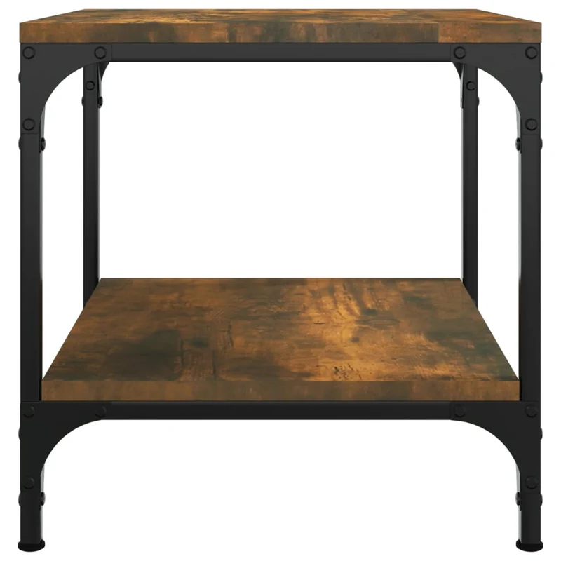 Lot de 2 tables d'appoint 40 x 40 x 40 cm bois d'ingénierie couleur chêne fumé DEC031304